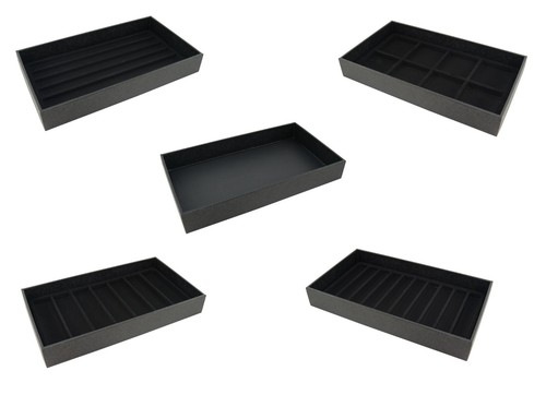 Black leatherette display tray - leatherette,