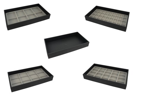 Black textured display tray - textured,