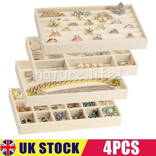 Set jewellery tray beige - 4x/set,