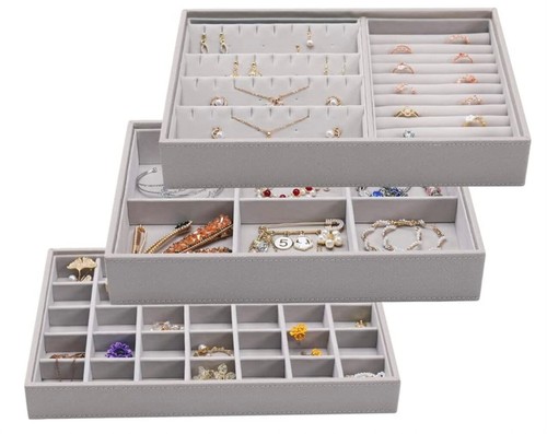 Grey set jewellery tray - set,