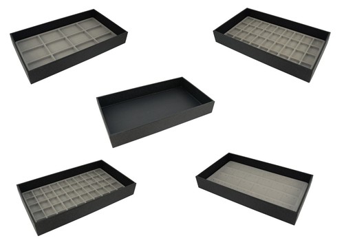Display tray black leatherette - display,